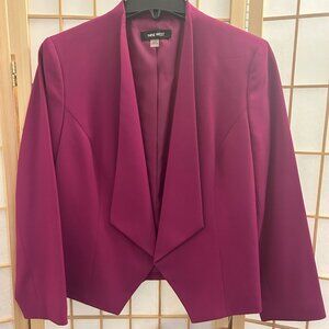 Nine West Magenta Purple Pink Crepe Blazer Jacket Women's Size 6